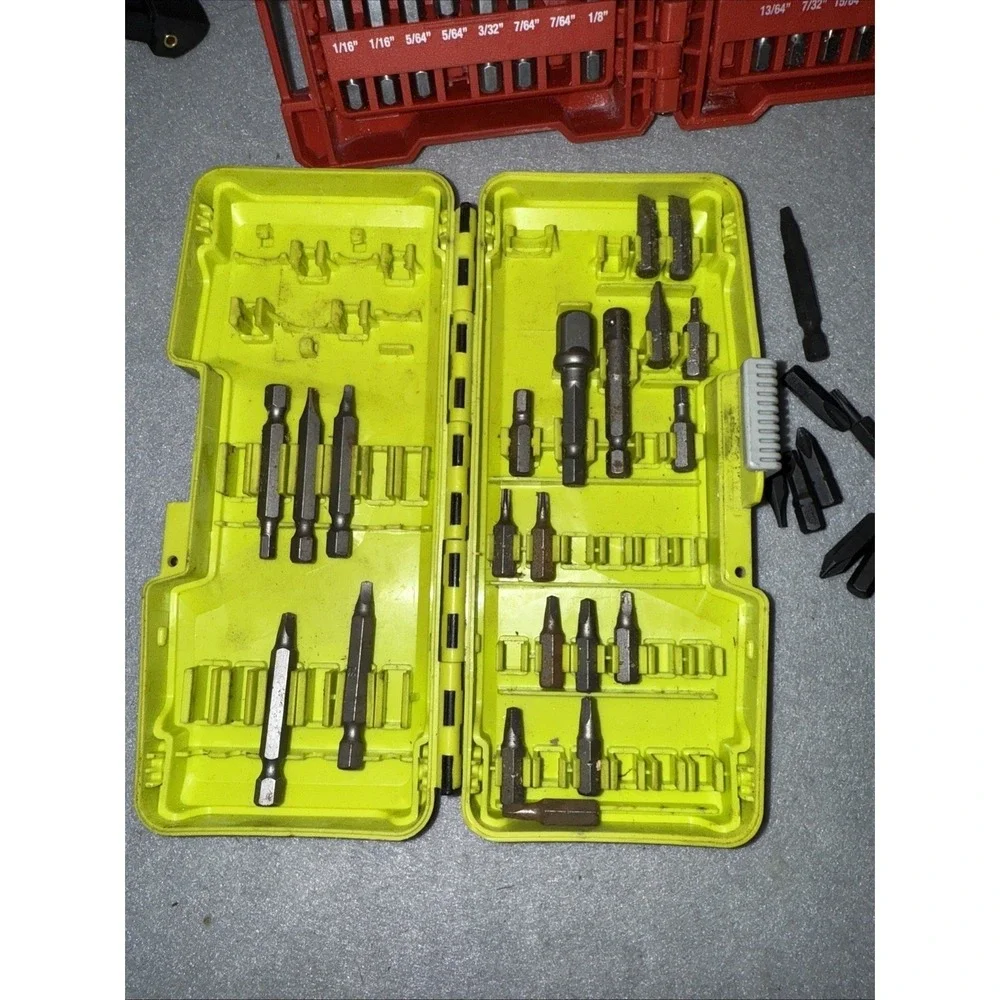 Lot Of Milwaukee Dewalt Ryobi Drill Bits And Drill Heads  Read**